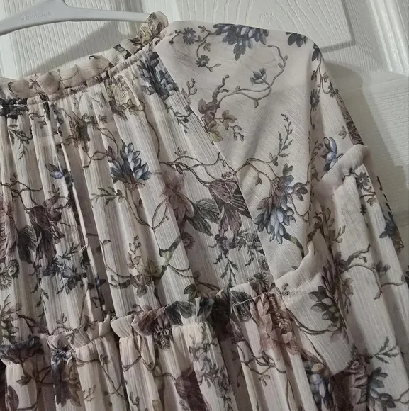 NWT Nicola Bathie/Antonio Melani Claire Floral Chiffon Tiered Ruffle Midi Dress. - Picture 8 of 16